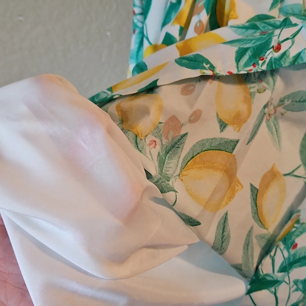 Elle Lemon Print Dress Size 4‎ - Picture 3 of 8
